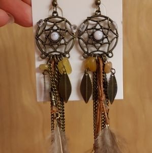 Boho Long Feather Earrings
